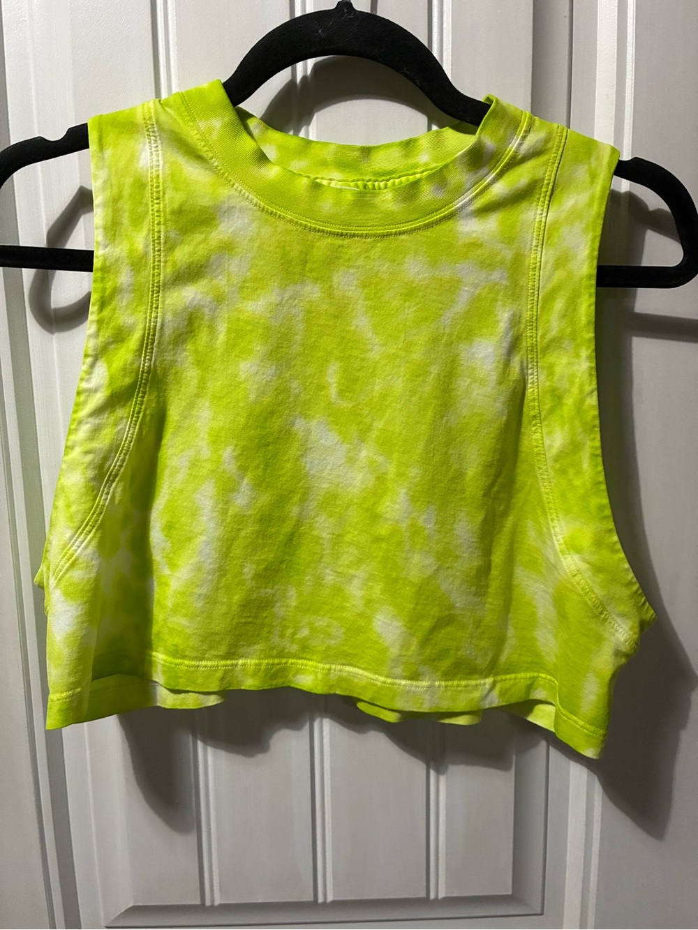 lululemon athletica Neon Lime Tie-Dye Crop Tank